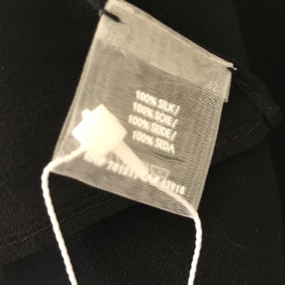 EILEEN FISHER 100% SILK BLACK SCARF/WRAP NWT - Picture 5 of 8